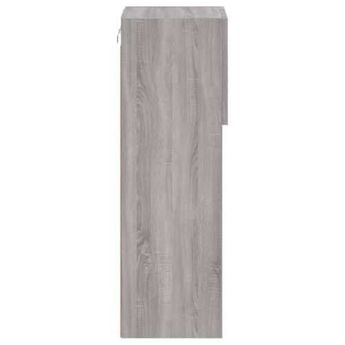 ТВ шкафове с LED осветление, 2 бр, сив сонома, 30,5x30x90 см