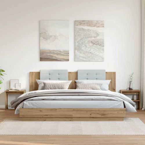 Нощни шкафчета, 2 бр, дъб артизан, 40x30x40 см, инженерно дърво