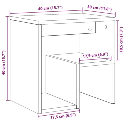 Нощни шкафчета, 2 бр, дъб артизан, 40x30x40 см, инженерно дърво