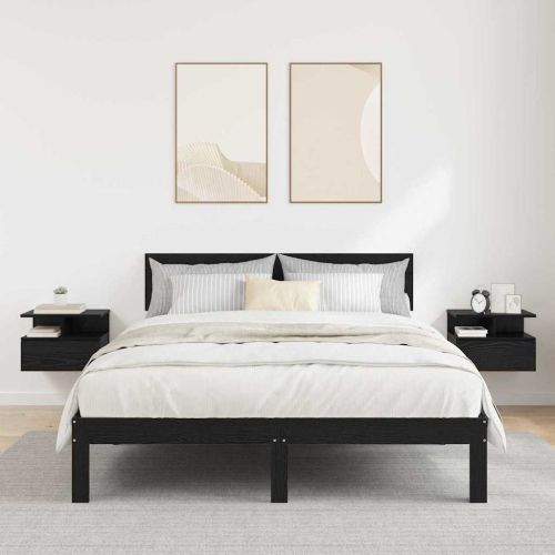 Плаваща нощно шкафче 2 pcs Черния дъб 40 x 31 x 28 см