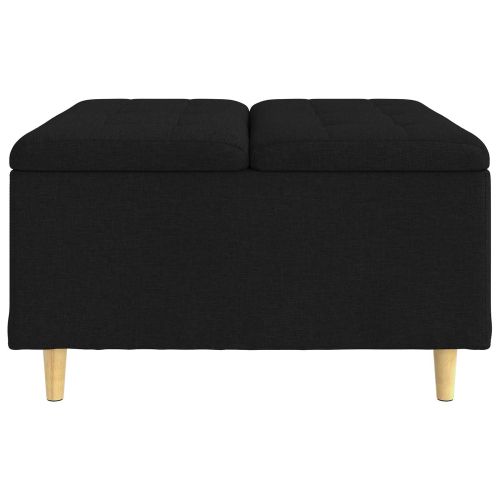 Стол с бутон с възглавница Черно 80 x 80 x 45 cm текстил