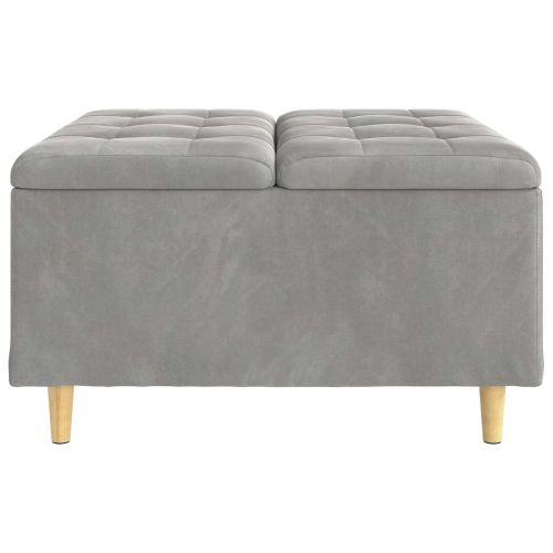 Стол с бутон с възглавница Светлосиво 80 x 80 x 45 cm Кадифе