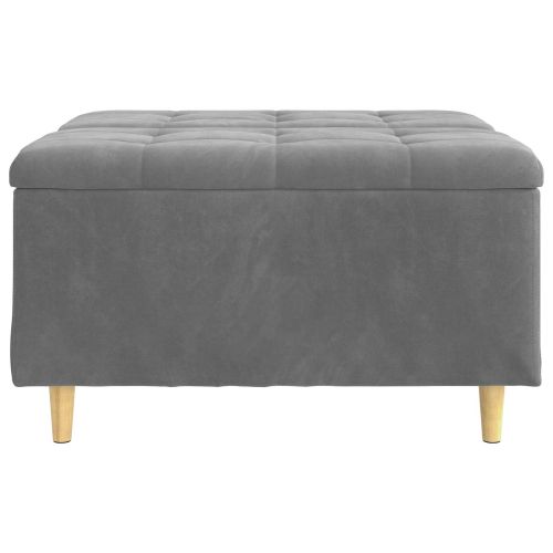 Стол с бутон с възглавница Тъмен сив 80 x 80 x 45 cm Кадифе