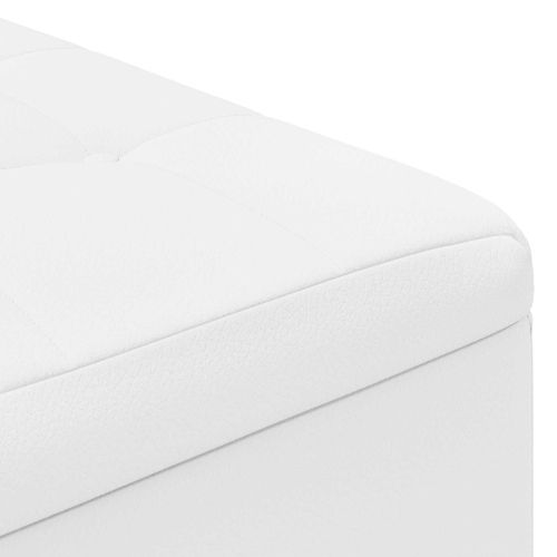 Стол с бутон с възглавница Бяло 80 x 80 x 45 cm Изкуствена