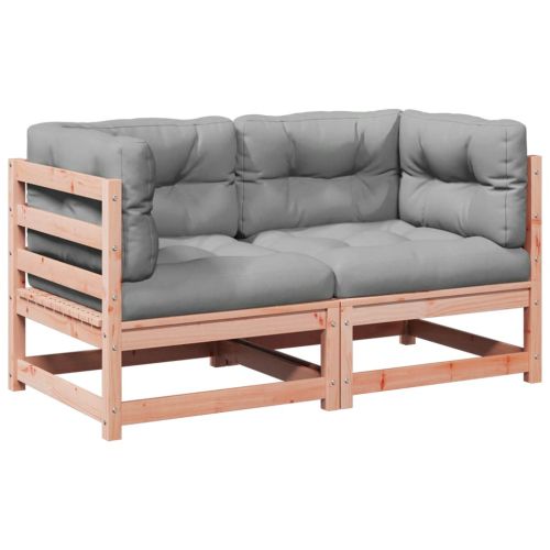 Градински комплект с възглавници, 2 части, дугласка ела масив