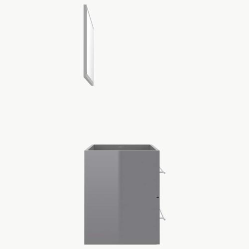 Комплект мебели за баня от 2 части, сив гланц, ПДЧ