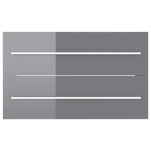 Комплект мебели за баня от 2 части, сив гланц, ПДЧ