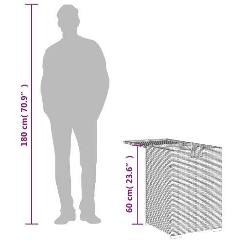 Покриваща маса резервоар за пропан кафява 40x40x60 см полиратан