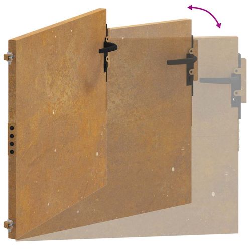 Градинска порта 100x100 см, кортенова стомана