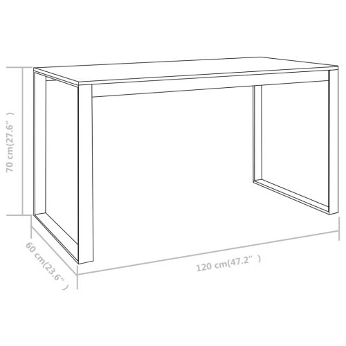 Компютърно бюро, черно и цвят дъб, 120x60x70 см