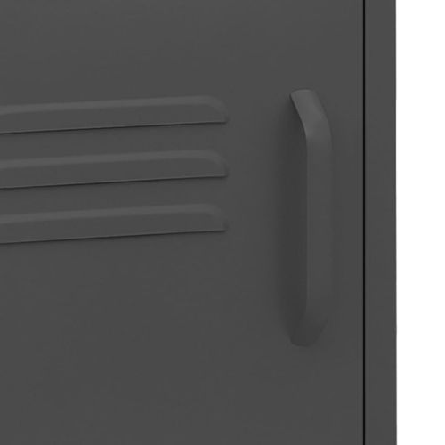 Нощни шкафчета, 2 бр, антрацит, 35х35х51 см, стомана