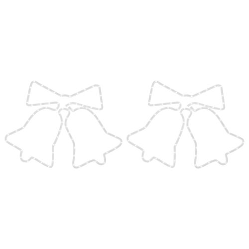 Фигури коледни звънчета със 72 светодиода, 2 бр, 50x56 см