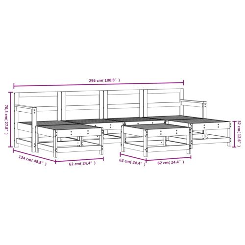 Градински лаундж комплект 7 части импрегниран бор