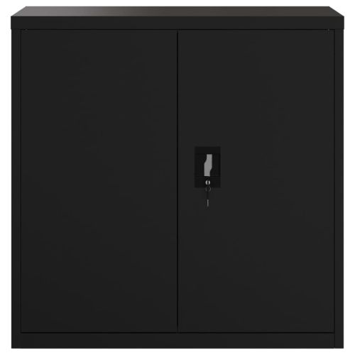 Шкаф за папки черен 90x40x130 см стомана