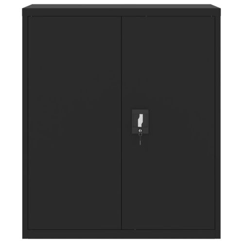 Шкаф за папки черен 90x40x145 см стомана