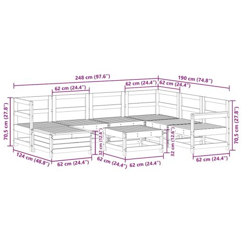 Градински комплект диван от 8 части, импрегниран бор
