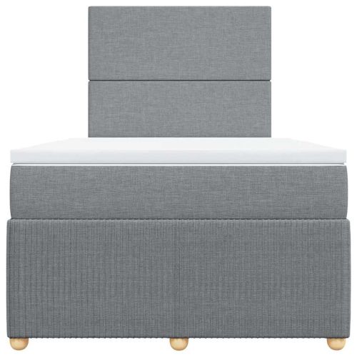 Боксспринг легло с матрак, светлосиво, 120x200 см, плат