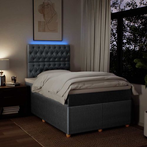 Боксспринг легло с матрак, светлосиво, 120x200 см, плат