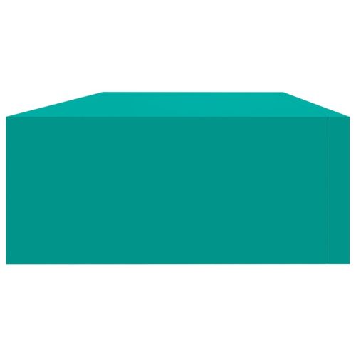 Стенни рафтове с чекмеджета, 2 бр, сини, 60x23,5x10 см, МДФ