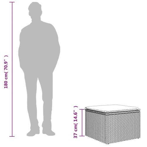Градински стол с възглавница, кафяв, 55x55x37 см, полиратан