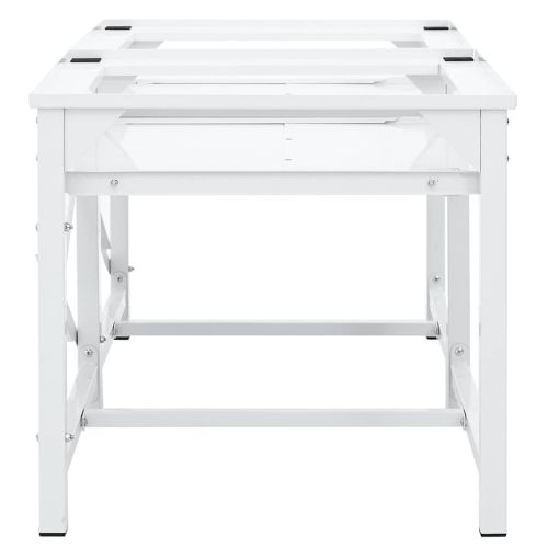 Двоен пиедестал за перални машини с издърпващи се рафтове Бял