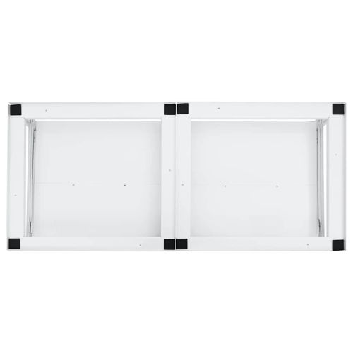 Двоен пиедестал за перални машини с издърпващи се рафтове Бял