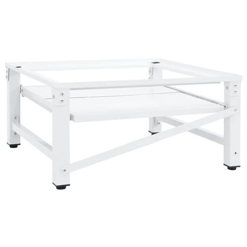 Поставка за пералня с издърпващ се рафт, бяла