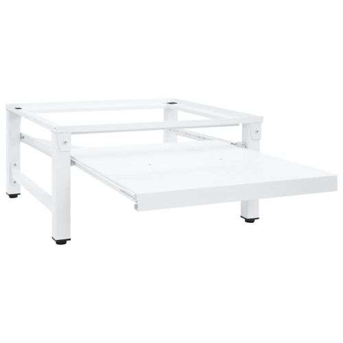 Поставка за пералня с издърпващ се рафт, бяла