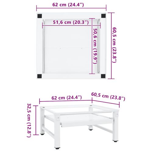 Поставка за пералня с издърпващ се рафт, бяла