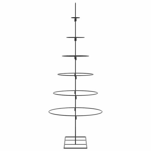 Метална коледна елха за декорация черна 150 см