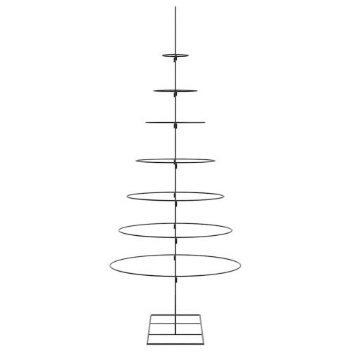 Метална коледна елха за декорация черна 210 см