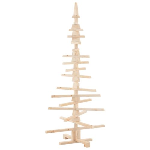 Дървена коледна елха за декорация, 150 см, масивна дървесина, бор