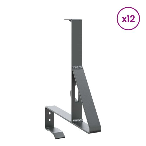 Поддръжка на снегозащита 12 pcs Антрацит 29,5 x 3 x 34,5 см