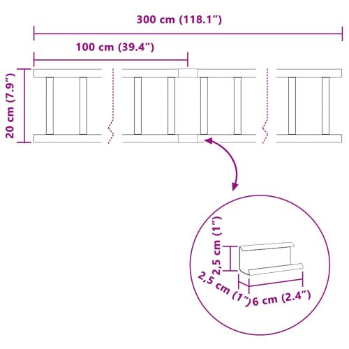 Снегозадържател за покрив Червено 300 x 2,5 x 20 см Стомана