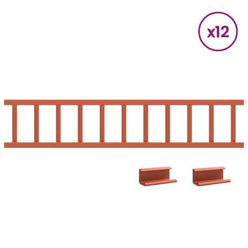 Снегозадържател за покрив Червено 1200 x 2,5 x 20 см Стомана