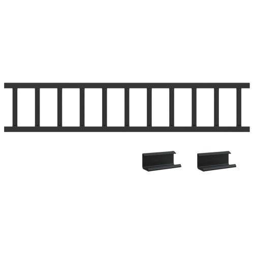 Снегозадържател за покрив Черно 600 x 2,5 x 20 см Стомана