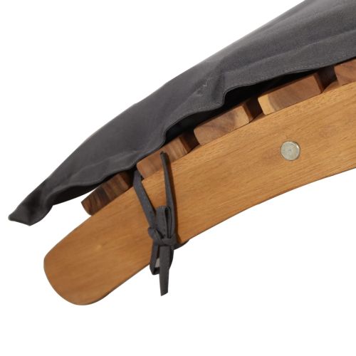 Шезлонг с възглавница, акация масив, тъмносив