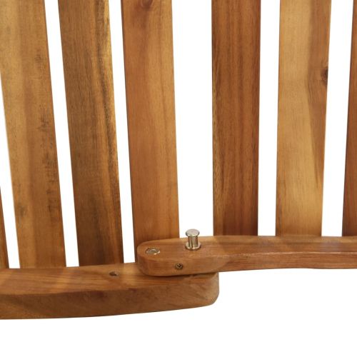 Шезлонг с шалте, акациево дърво масив, кремав