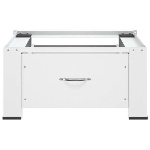 Стойка за пералня с чекмедже, бяла