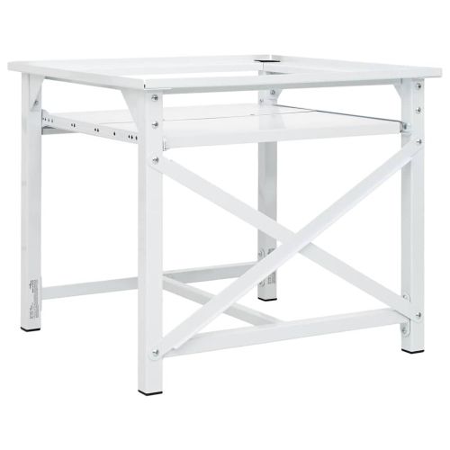 Поставка за пералня с издърпващ се рафт, бяла