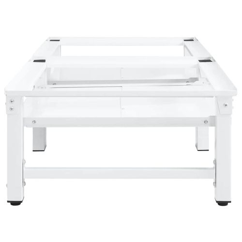 Стойка за пералня и сушилня с изтеглящи се рафтове, бяла