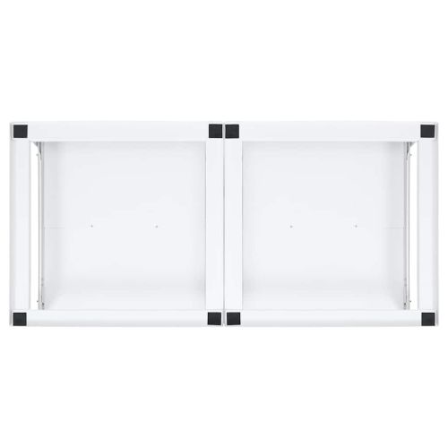 Стойка за пералня и сушилня с изтеглящи се рафтове, бяла