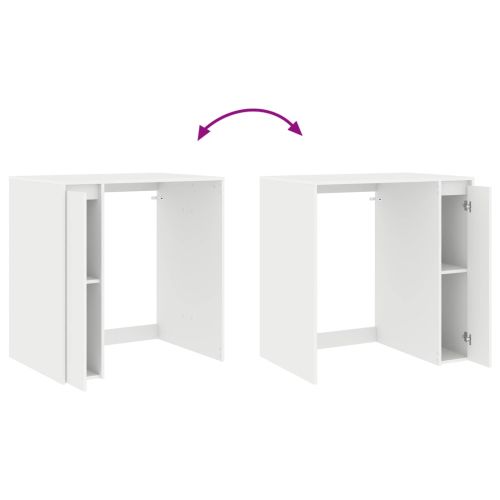 Шкаф за пералня с врата Бяло 87 x 60 x 89 см Инженерно дърво