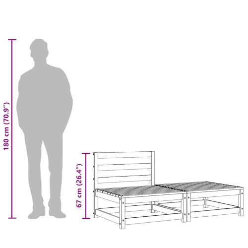 Градинско кресло без подлакътници, с табуретка, дуглас масив