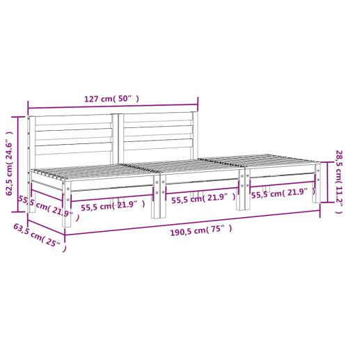 Градински диван, 3-местен, дугласко дърво масив