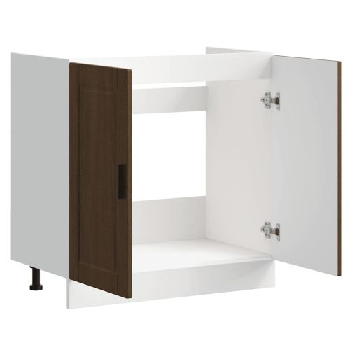 Шкаф за мивка, Porto, кафяв дъб, 80x46x81,5 см, инженерно дърво