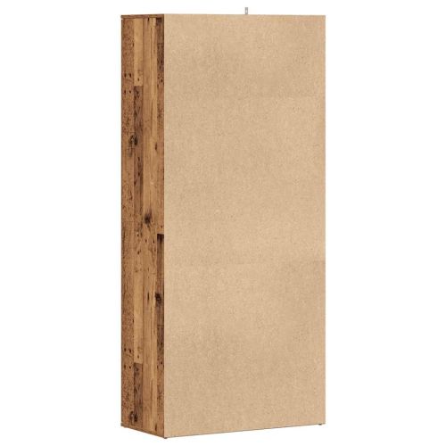 Шкаф за обувки, старо дърво, 80x39x178 см, инженерно дърво