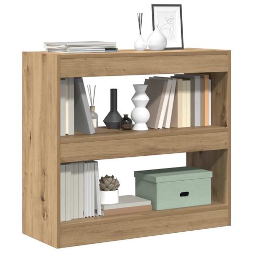 Библиотека/разделител за стая, дъб артизан, 80x30x72 см