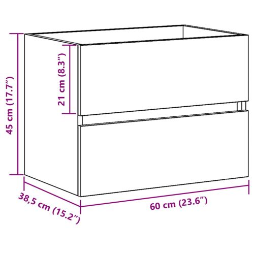 Шкаф за мивка в баня с чекмедже Черния дъб 60 x 38,5 x 45 cm