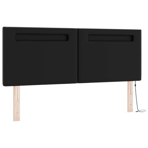 Легло с пружинирана основа Черно 140 x 190 cm Изкуствена